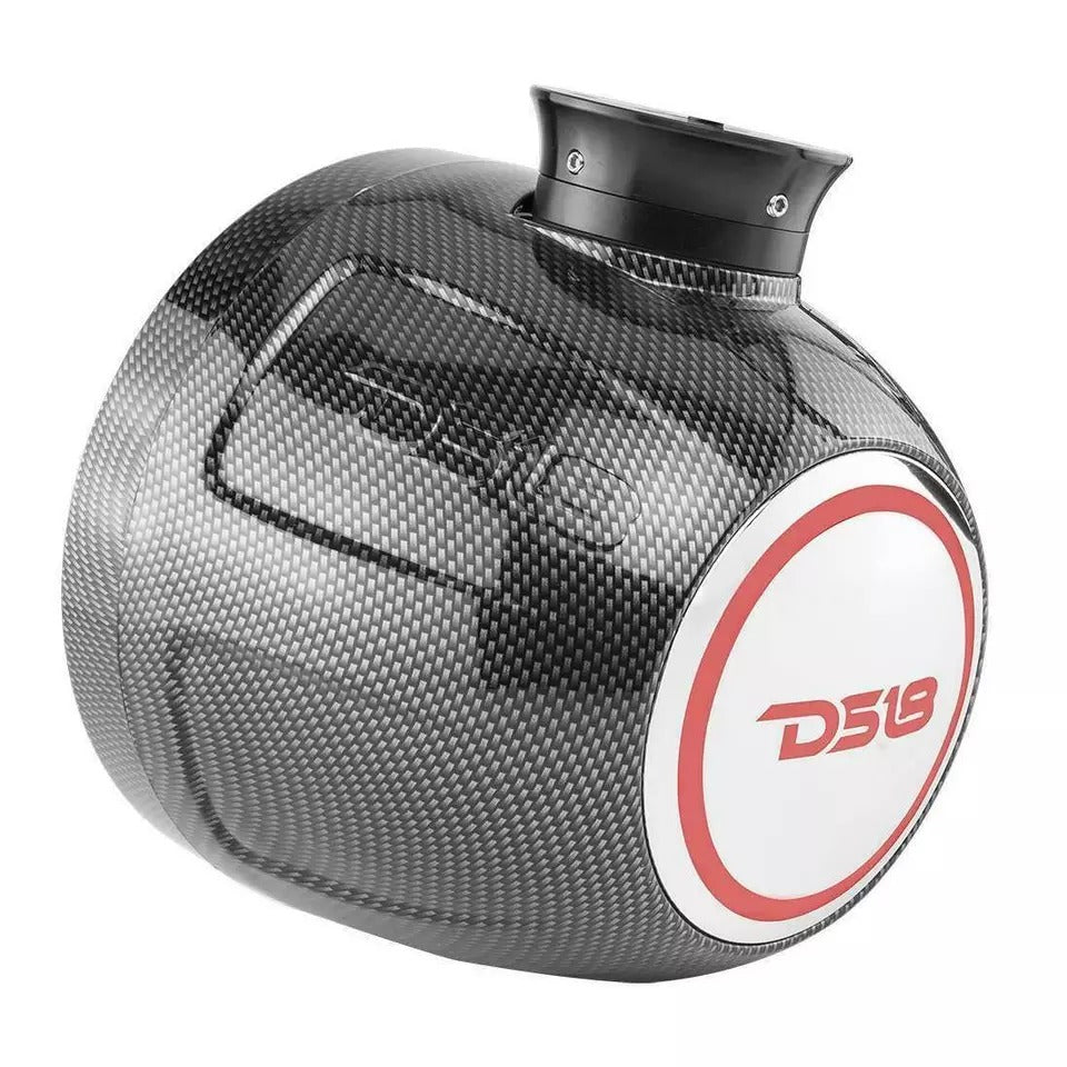 DS18 CF-PS8 750 Watts Max Power 8" RGB LED Mini Carbon Fiber Marine Speaker Pods