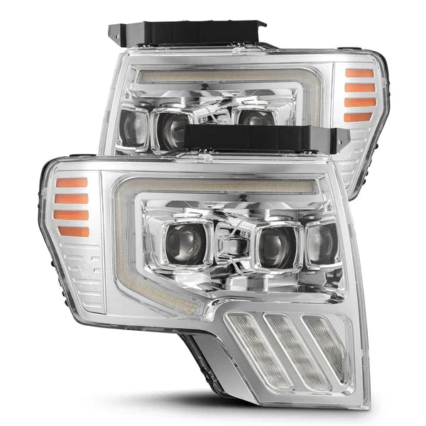 AlphaRex 09-14 Ford F150 MKII PRO-Series Halogen Projector Headlights Chrome