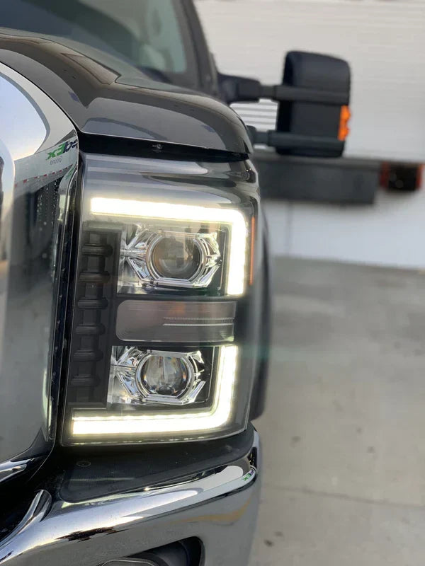 AlphaRex 11-16 Ford Super Duty LUXX-Series LED Projector Headlights Alpha-Black