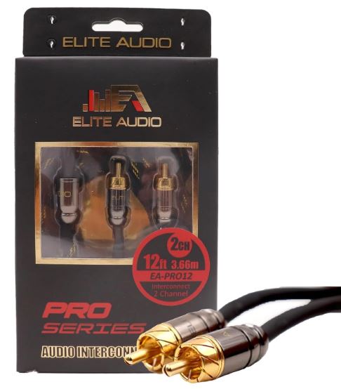 Elite Audio 12ft RCA Cable – Oxygen-Free Copper, Triple Shielded for Superior Signal