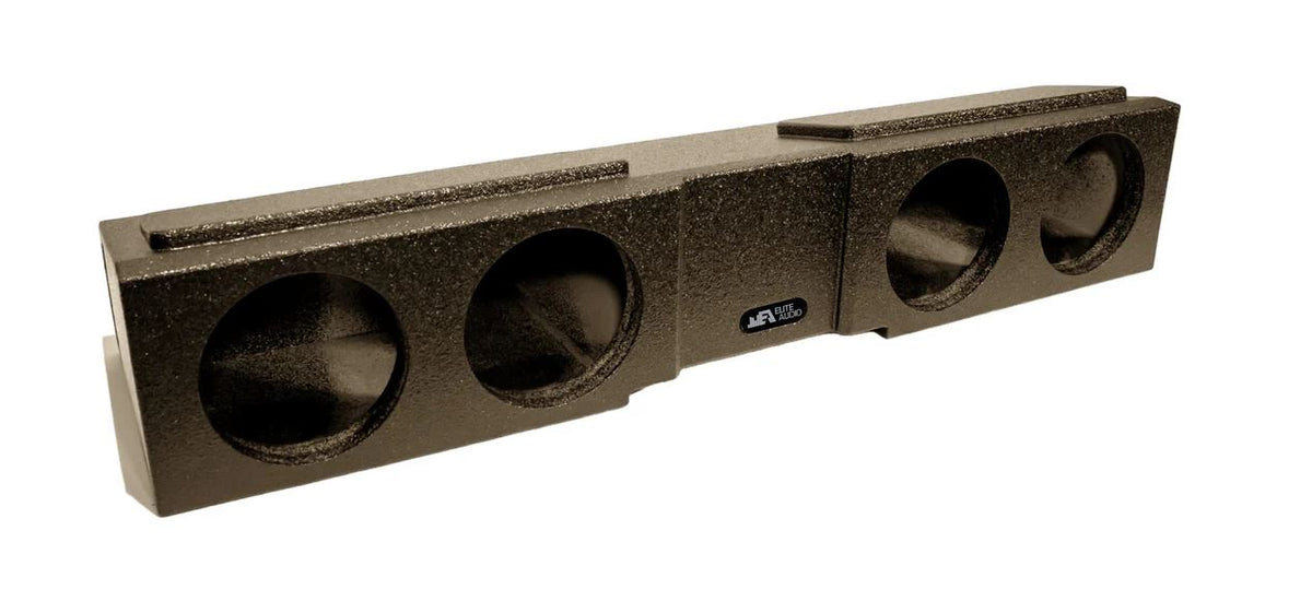 Elite Audio Enclosures | Ford Super Duty 2017+ Quad 8" Ported Double Baffle - USA Made Subwoofer Box with Bed Liner Spray Finish
