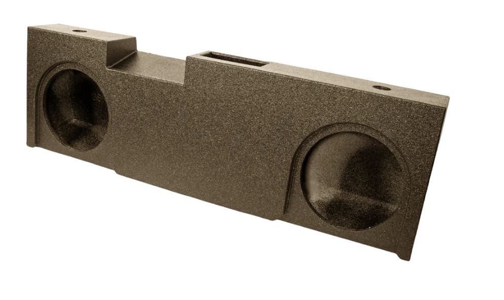 Elite Audio Enclosures | GMC Sierra / Chevrolet Silverado Crew Cab 2019+ Dual 12" Ported - USA Made Subwoofer Box with Bed Liner Spray Finish