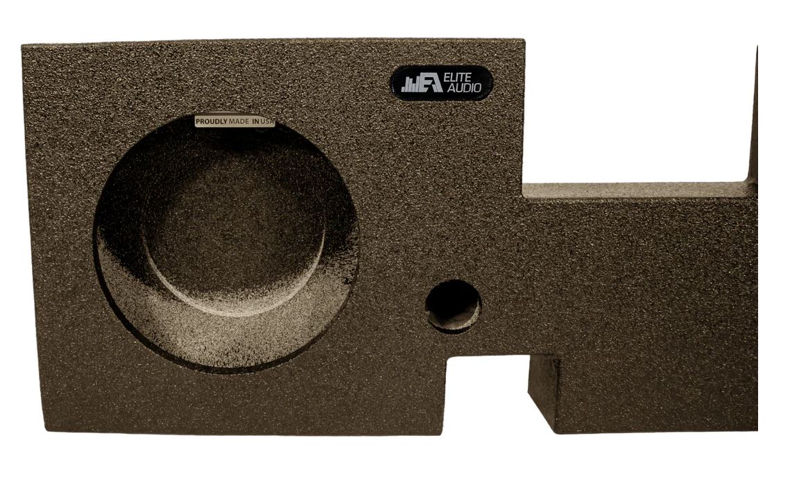 Elite Audio Enclosures | Ford F-250 / F-350 / F-450 Super Duty 2017+ Single 10" - USA Made Subwoofer Box with Bed Liner Spray Finish