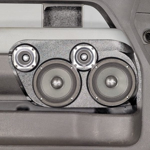 Custom Speaker Pods Dual 6.5″ and Dual 3.5″ Speaker Pods for the Front Door of a 09-14 Ford F-150