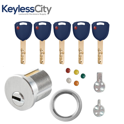 Secure Function Mortise Cylinder - 1" - 1/2" (38.1 mm) - Satin Chrome