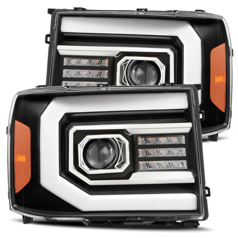 AlphaRex 07-13 GMC Sierra PRO-Series Halogen Projector Headlights Black