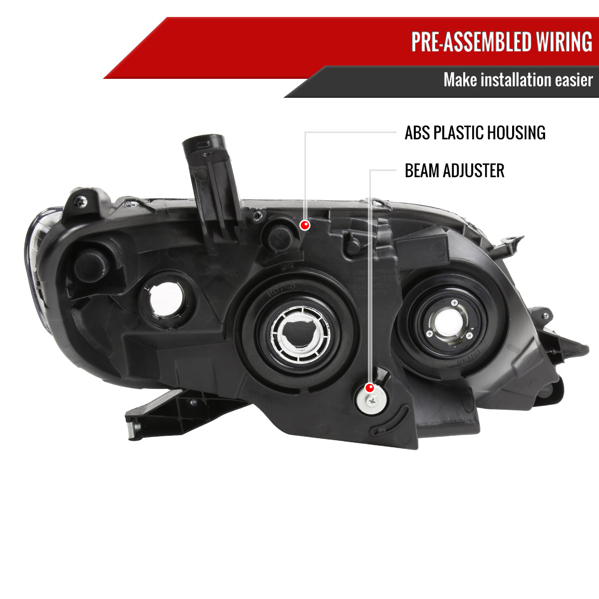 Spec-D 11-20 Toyota Sienna Projector Headlights Halogen Matte Black