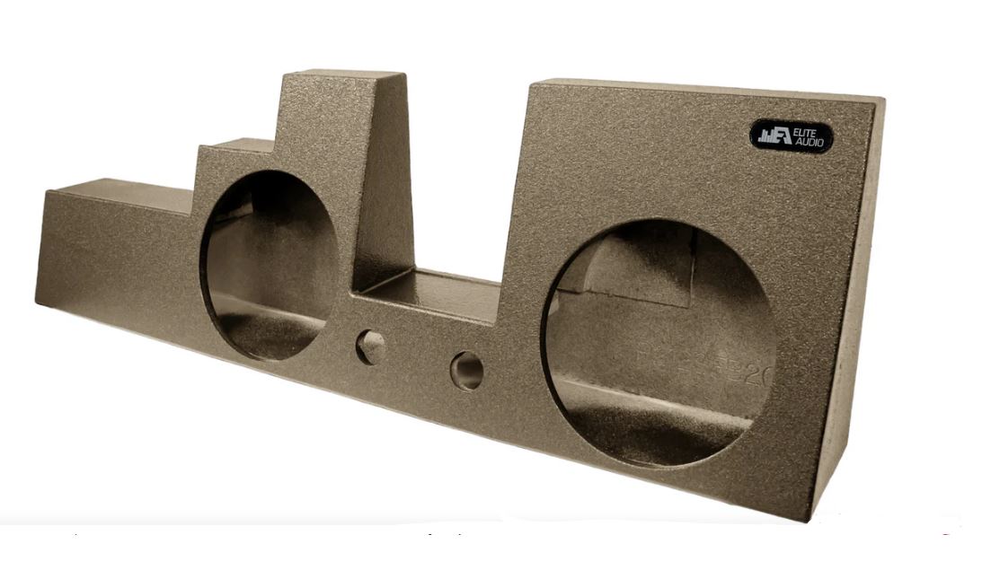 Elite Audio Enclosures | Ford F-250 / F-350 / F-450 Super Duty 2000-2016 Dual 12" - USA Made Subwoofer Box with Bed Liner Spr