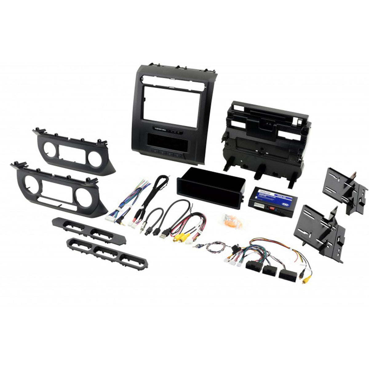 Alpine iLX-W770 7-Inch Receiver + PAC RPK4-FD2101 2015+ Ford Truck W/8" Kit + Back up Camera and License Plate Frame