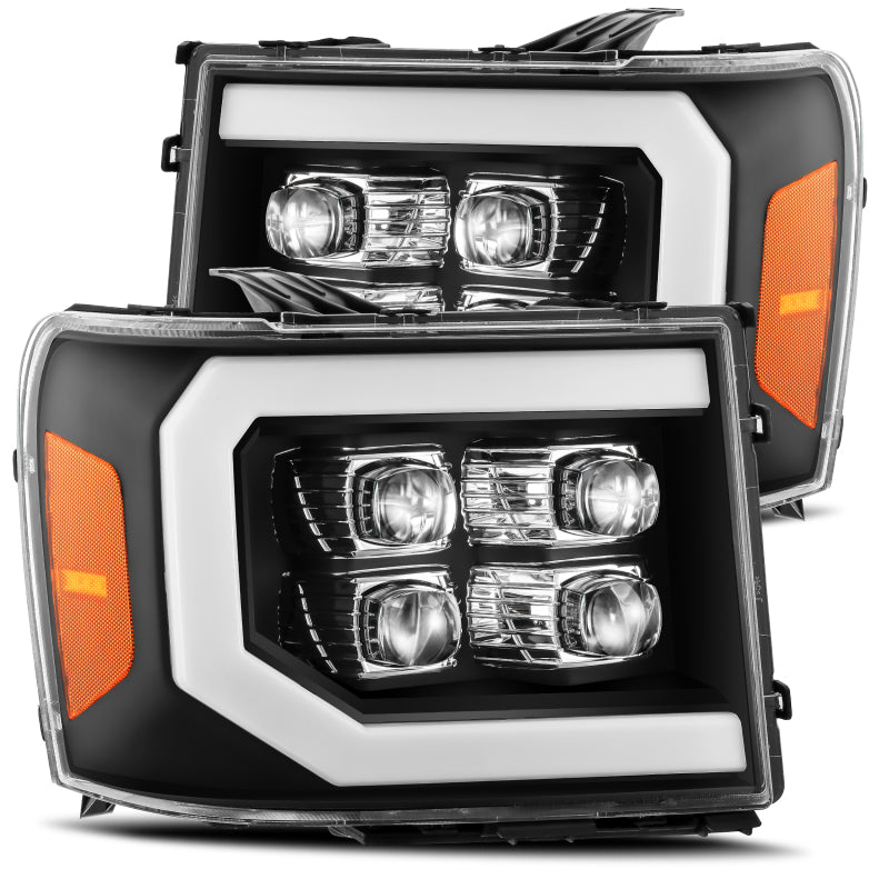 AlphaRex 07-13 GMC Sierra NOVA-Series LED Projector Headlights Jet Black