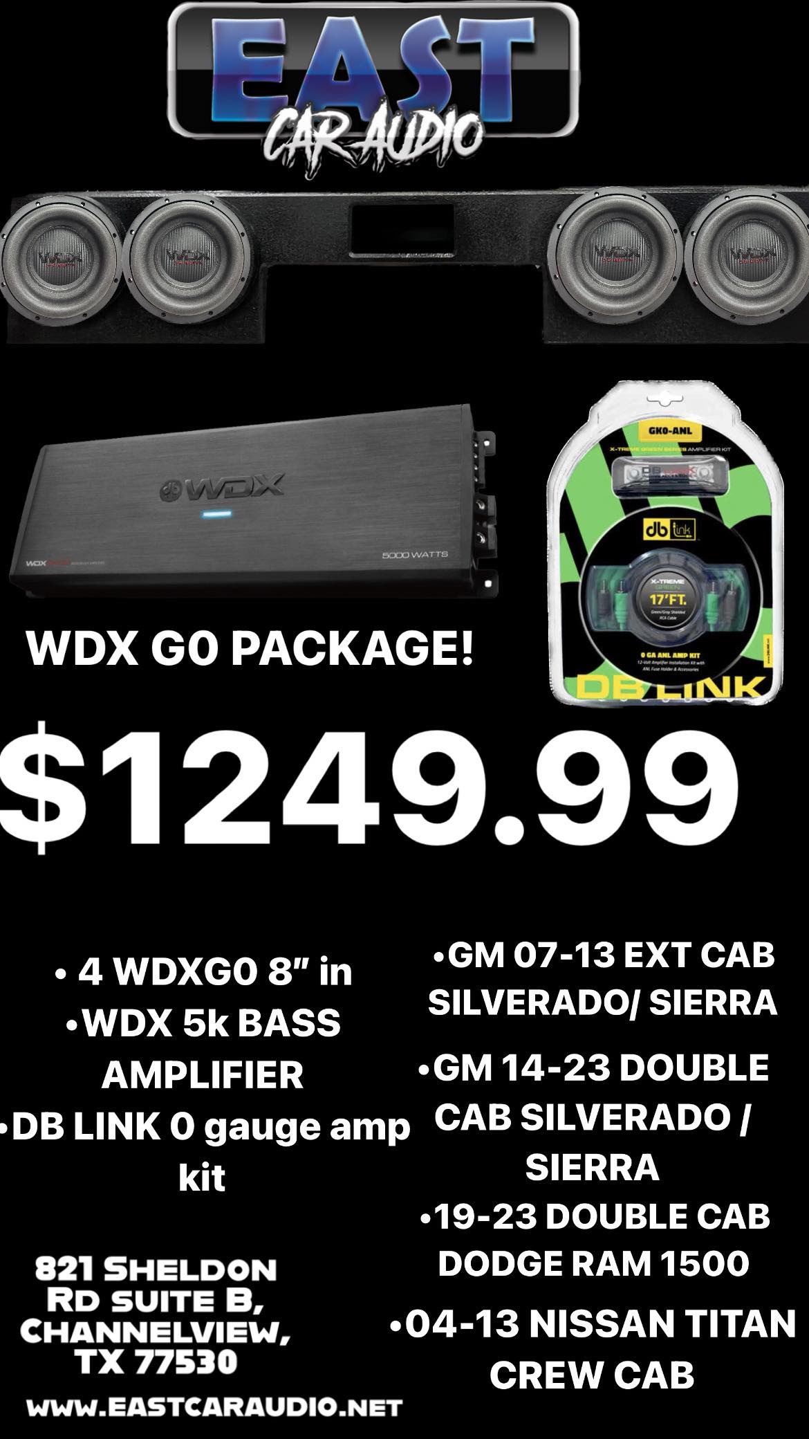 DB DRIVE WDX G0 8" Bass combo for Pickup Truck extended cab/ double cab and Nissan titan crew cab