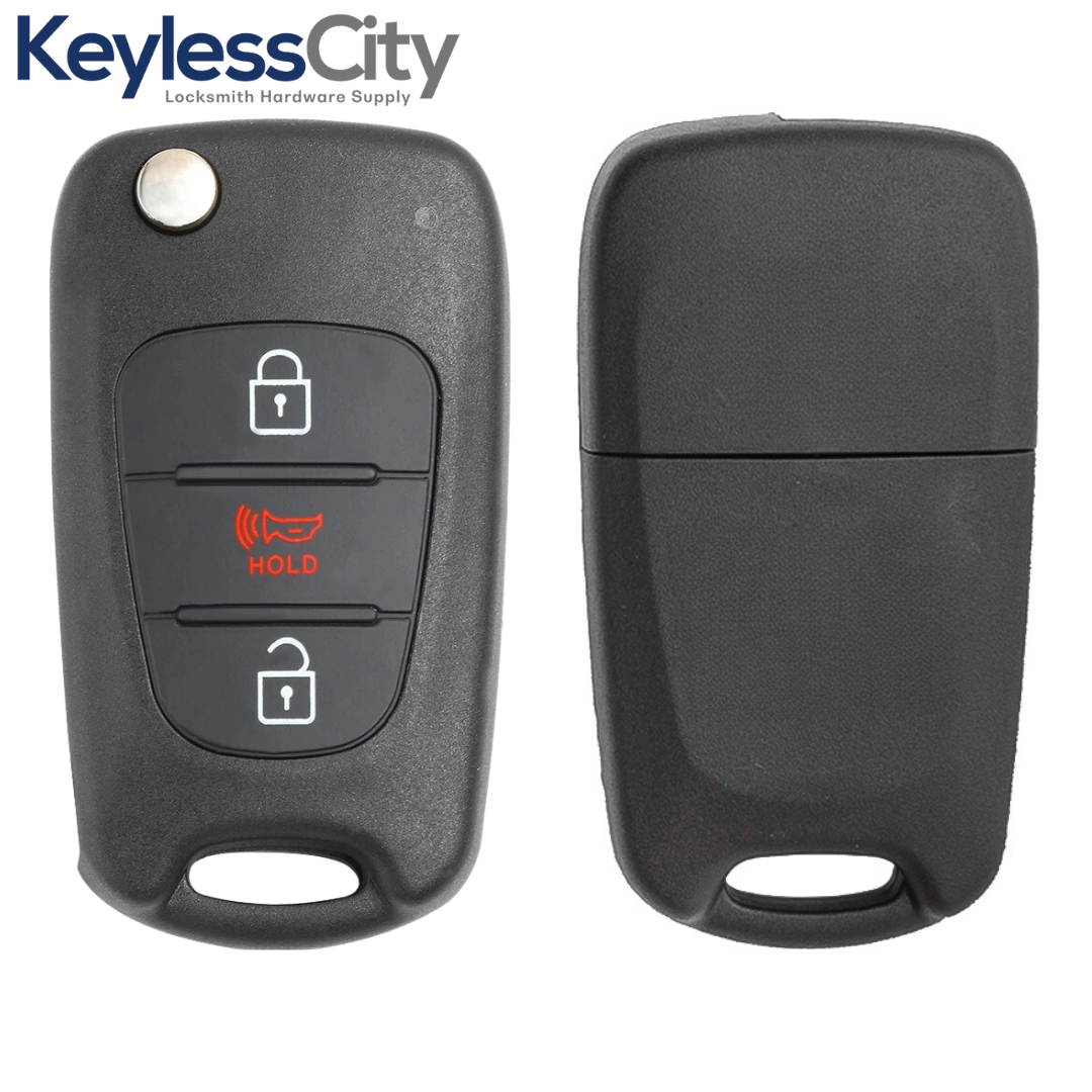 2010-2013 Kia Soul / 3-Button Flip Key / PN: 95430-2K340 / NY0SEKSAM11ATX (AM F/L) (AFTERMARKET)