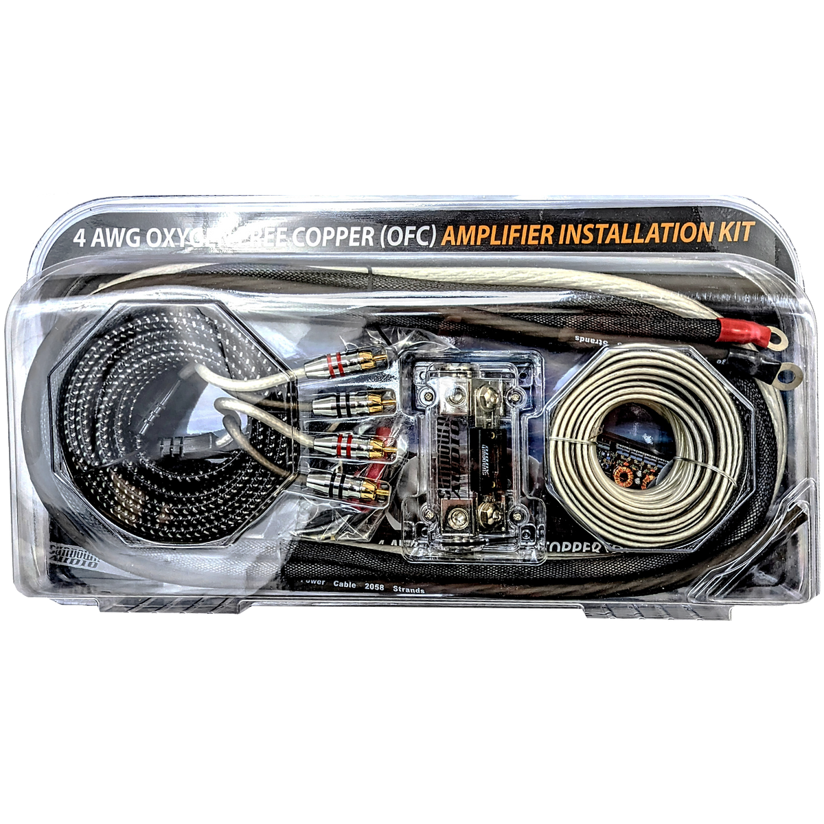 4 Gauge AWG Silver/Black OFC Amplifier Wire Kit