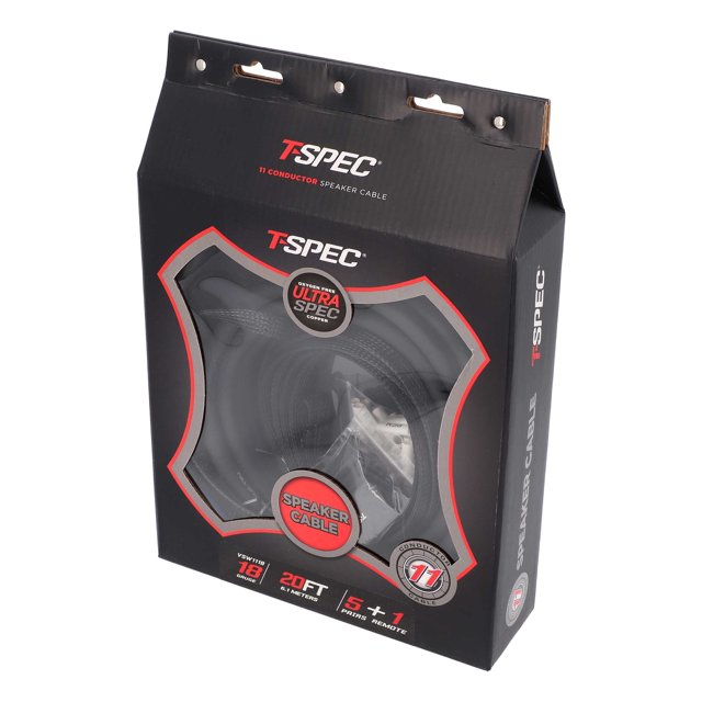 T-Spec VSW1118 20ft. 18 Gauge 11 Conductor Flexible OFC Speaker Cable