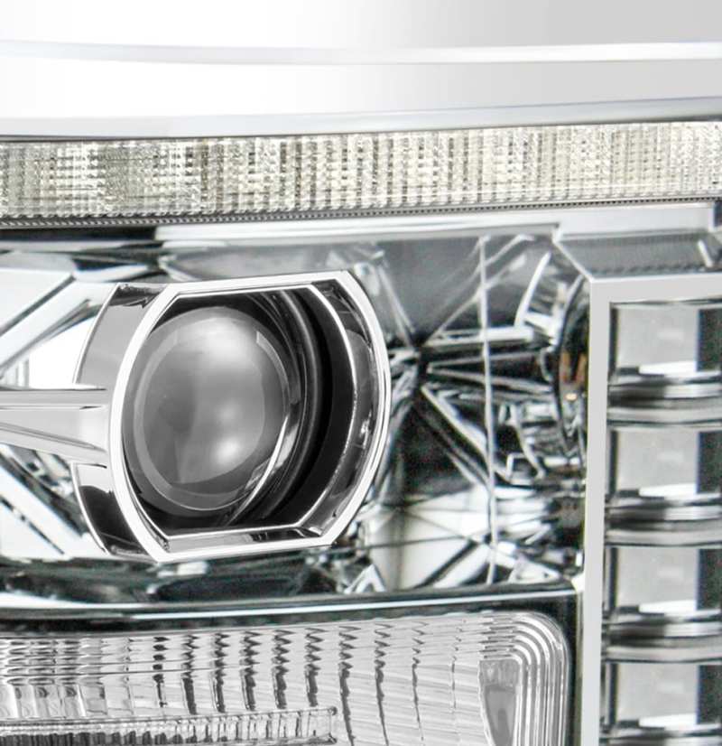 AlphaRex 11-16 Ford Super Duty PRO-Series Halogen Projector Headlights Chrome