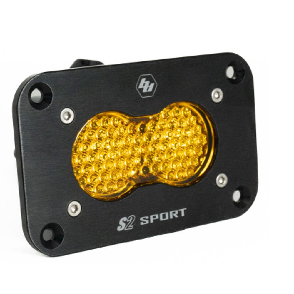 Baja Designs S2 Sport Black Flush Mount LED Auxiliary Light Pod - Amber Work/Scene