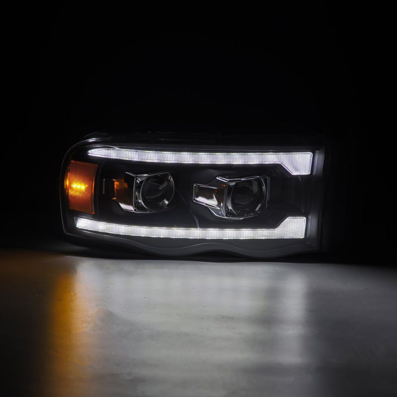 AlphaRex 02-05 Dodge Ram PRO-Series Halogen Projector Headlights Black