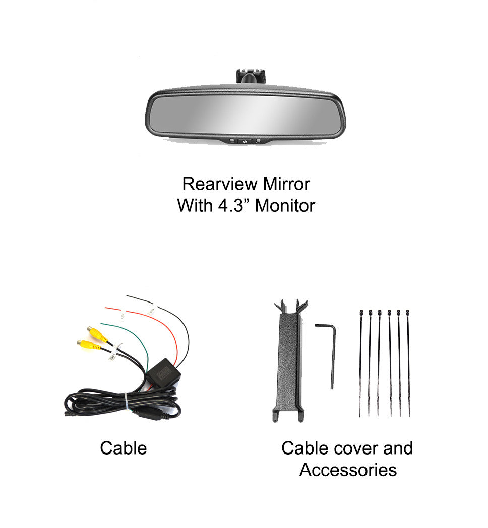 Master Tailgaters 10.5" OEM Rear View Mirror with 4.3" LCD Screen | Rearview Universal Fit Mount | Auto Adjusting Brightness LCD | Anti Glare | Full Original Mirror Replacement | Easy to Install