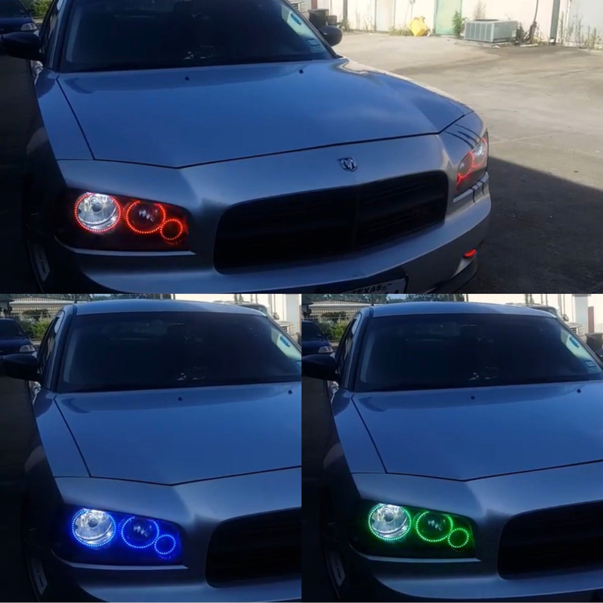 2005 - 2010 Dodge Charger Headlight Color Changing RGB Halo Ring Set