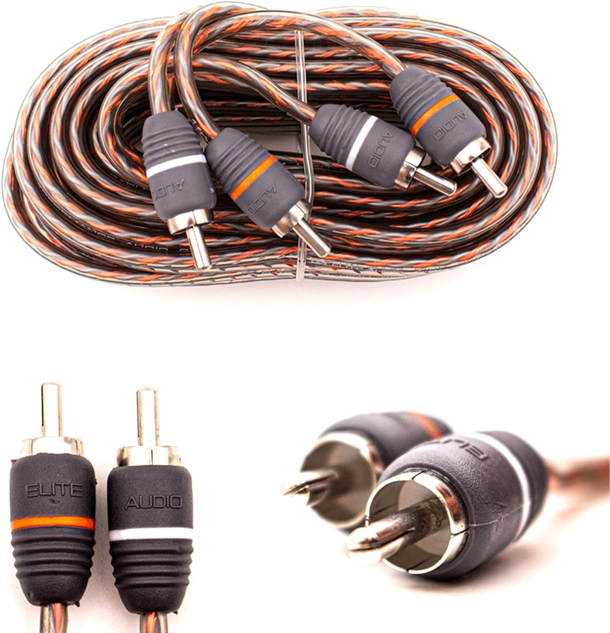 Elite Audio EA-RCA25 Standard 2-Ch RCA Cable - 25ft. Male to Male Twisted Wire Pair with Noise Reduction