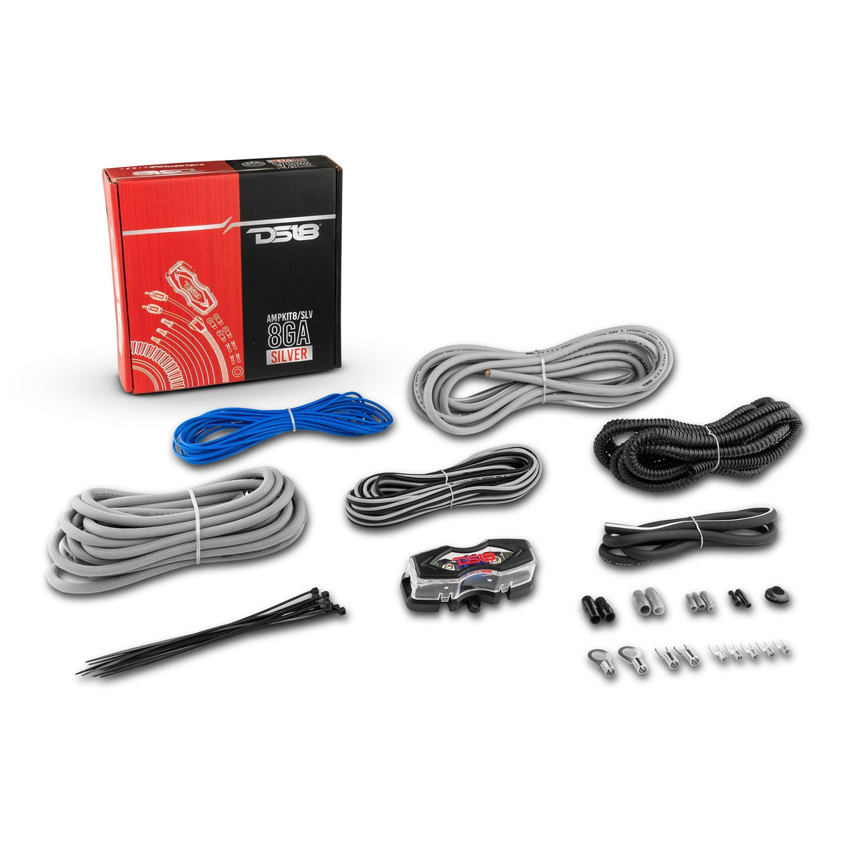 8-GA Amplifier Installation Kit -Silver