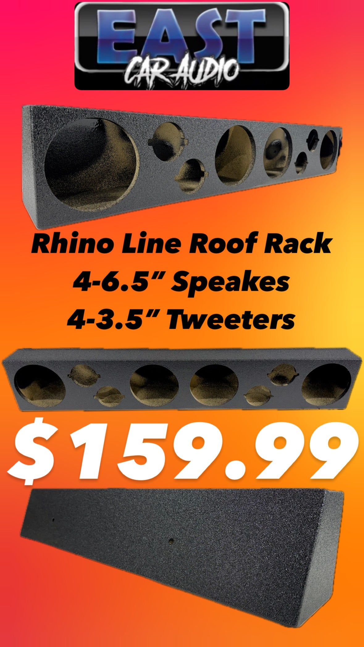 Rhino lined roof rack for indoor out door car or truck. Be heard a block away Chevy. GMC, Ford or Ram Single Cab, EXT Cab & C