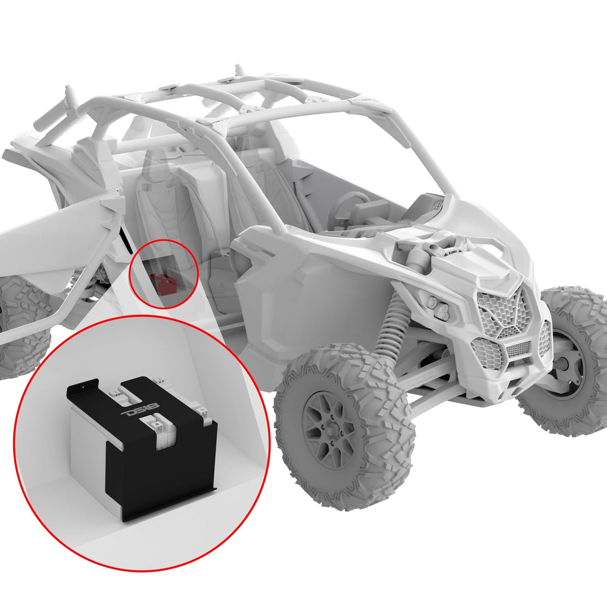 DS18 Can-am Maverick X3 Second Battery Upgrade Kit with Battery - More Battery Reserve Power For Longer Lasting Audio