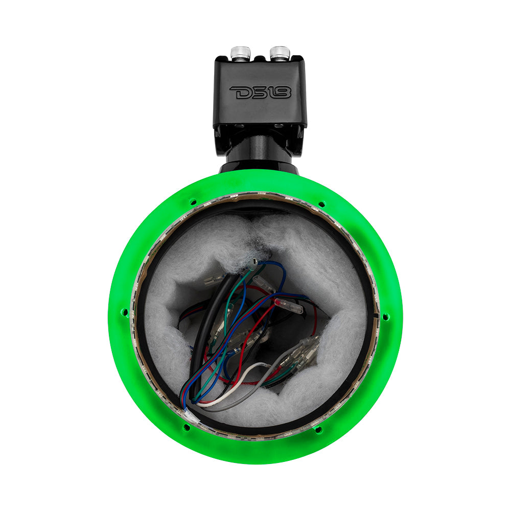 DS18 NXL 6.5" Marine and Powersports Empty Tower LED RGB Lights -Black Carbon Fiber