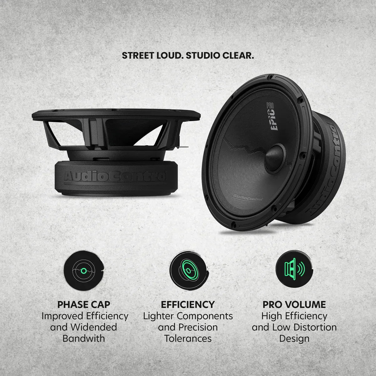 AudioControl EPICPRO6X 6.5" 200W RMS Midrange Speakers (Pair)