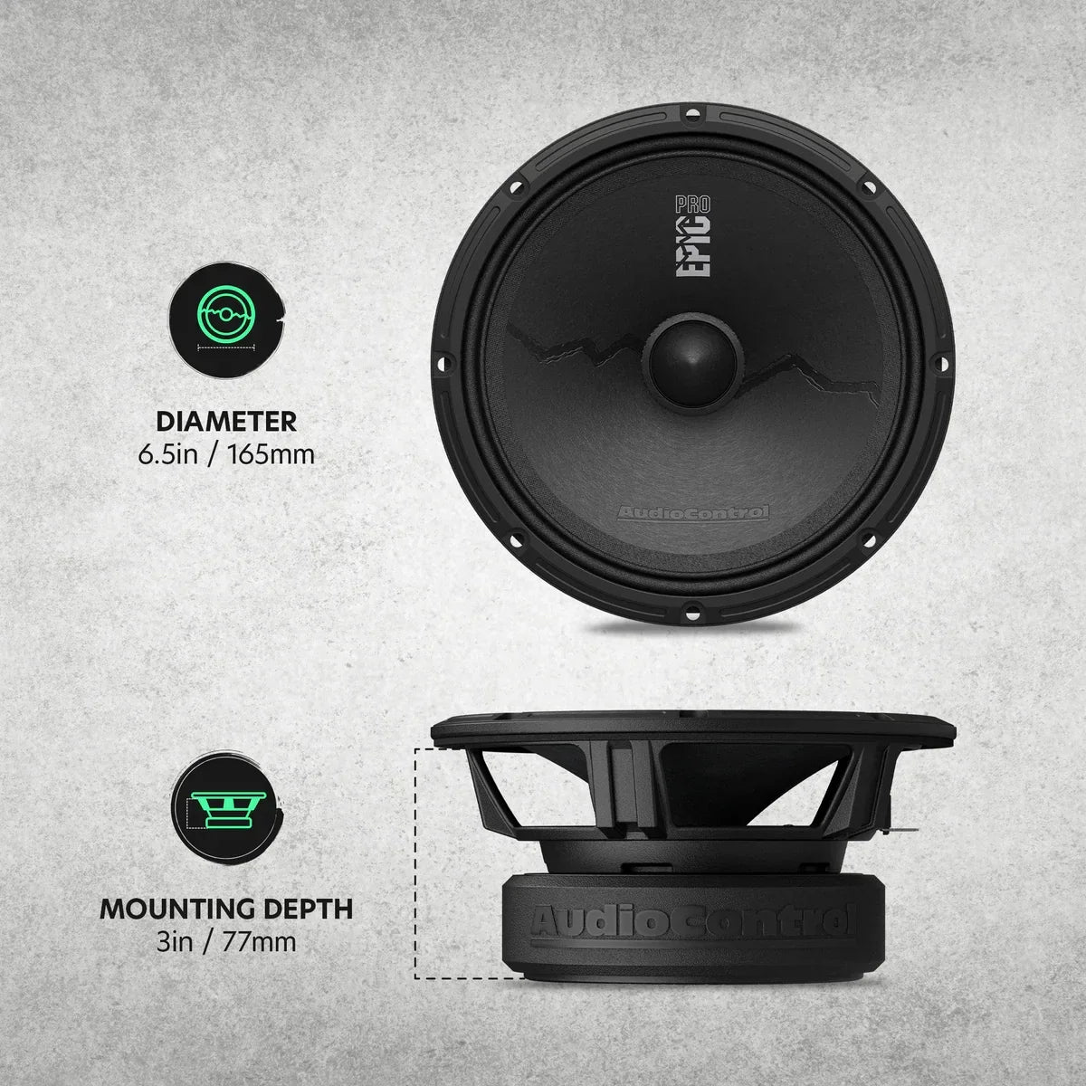 AudioControl EPICPRO6X 6.5" 200W RMS Midrange Speakers (Pair)