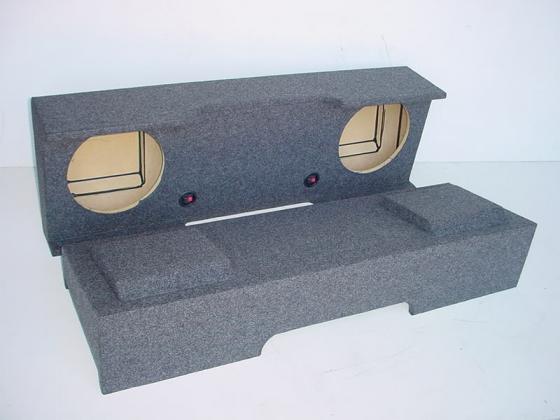 2008 and up Chevy/Gmc Crew Cab New Body Subwoofer Box 2X8" Carpeted