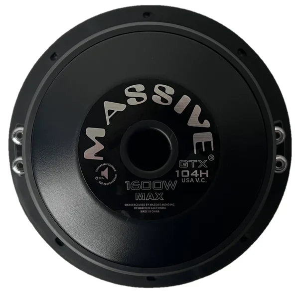 Massive audio GTX104H - 10" 800 Watts RMS Dual 4 Ohm Subwoofer