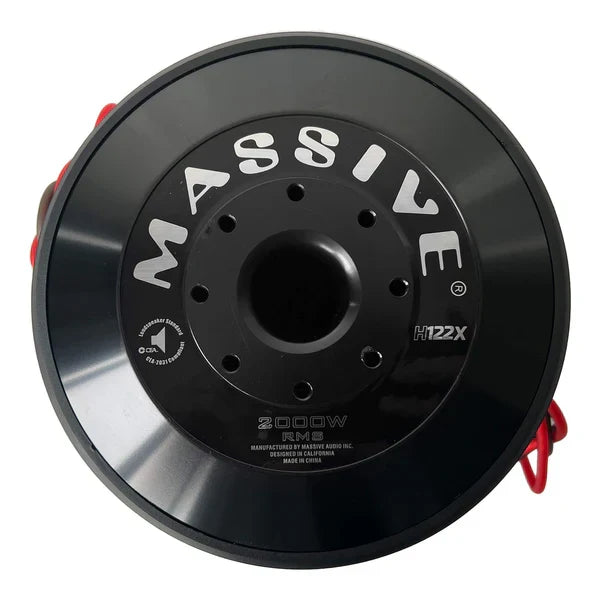 Massive audio H122X - 12" 2000 Watts RMS Dual 2 Ohm 3" V.C. Mega Subwoofer