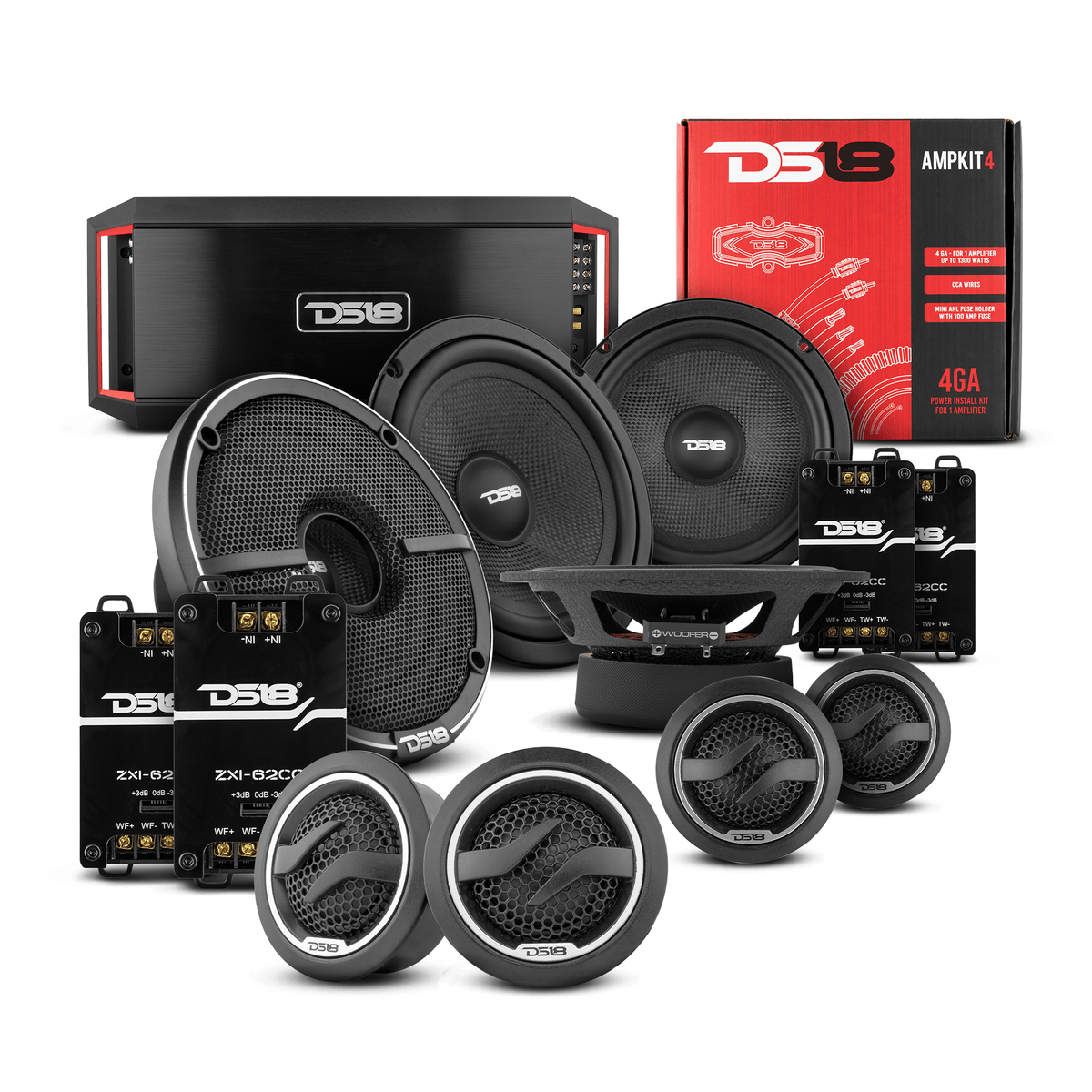 DS18 2008-2021 Honda CR-V Front and Back Doors Speakers Better Upgrade/Replacement Package 1600 Watts