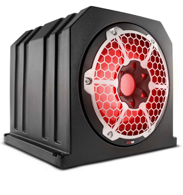 DS18 HYDRO NXL-10SUBLDDual 10" Marine Subwoofer Enclosure with 10" Passive Radiator and LED RGB Lights 350 Watts Rms 4-Ohm (NXL-10SUB Included)