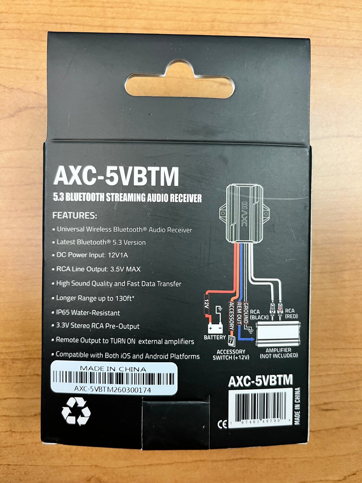 Audio Xtreame code AXC-5VBTM Streaming Audio Receiver (Works with android and iPhone)