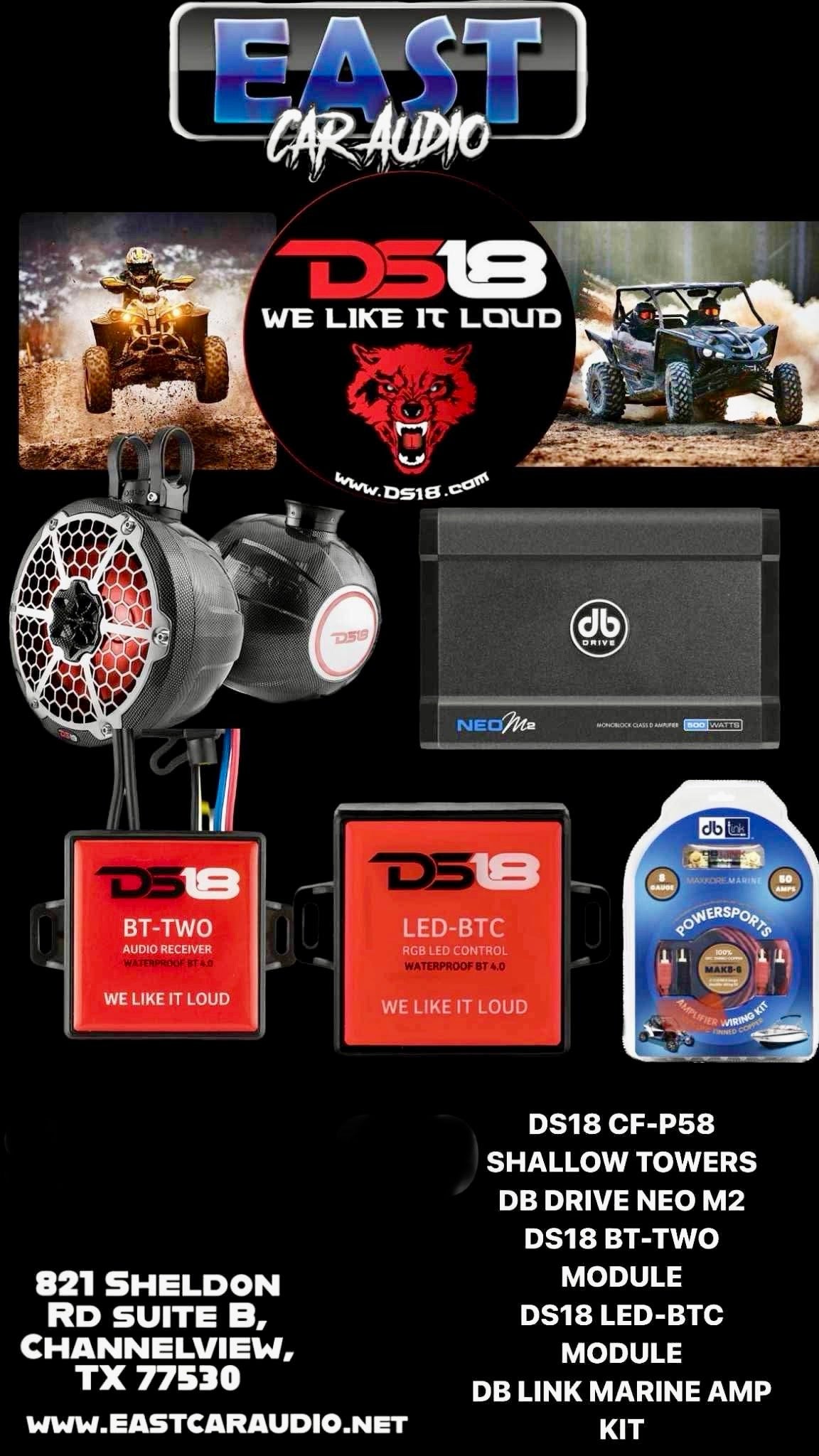 DS18 8" Combo (DS18(Hydro NXL-PS8 8", BT-TWO),db drive( NEO-M2, GK8-AGU))