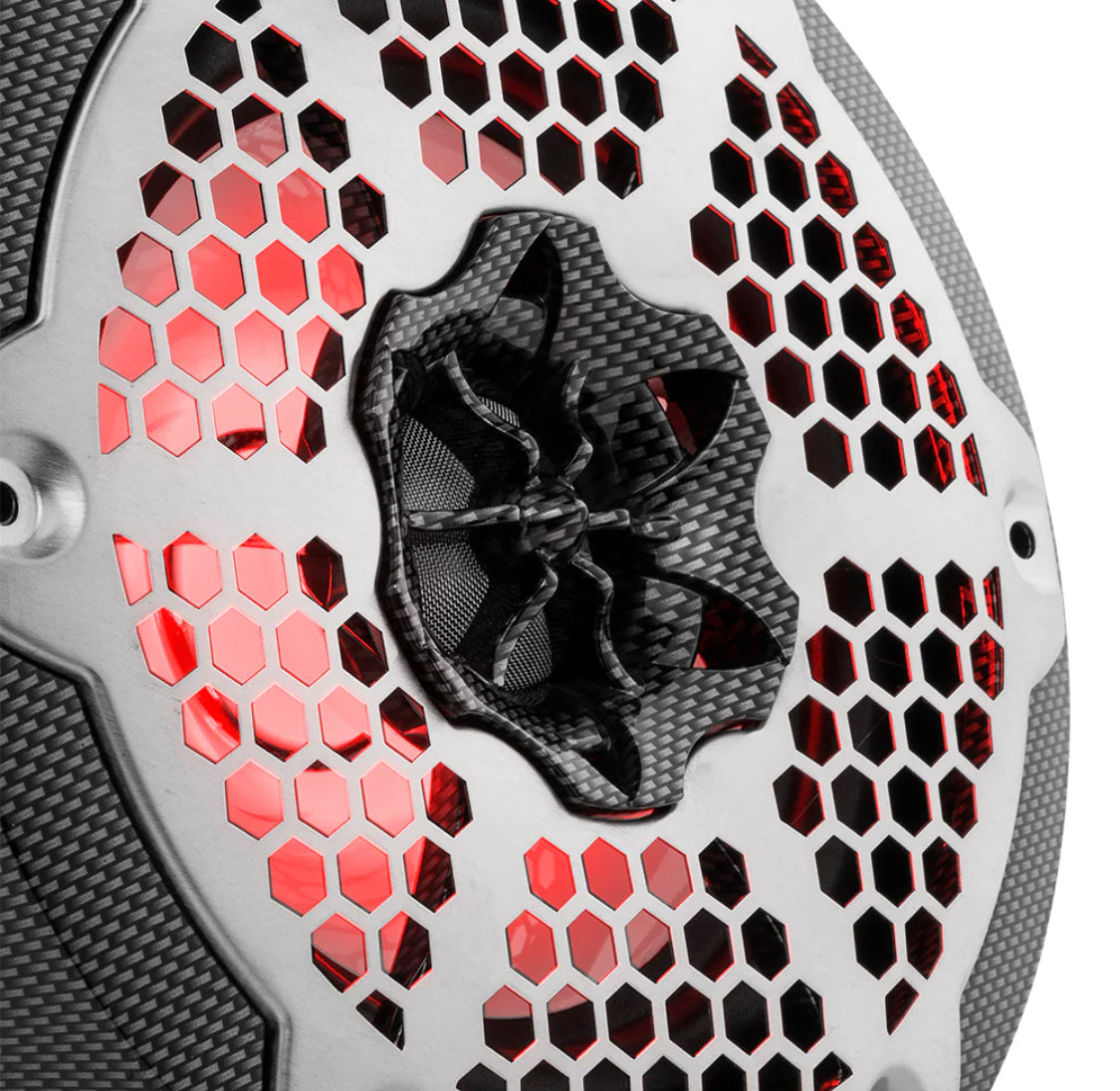 DS18 CF65 HYDRO 6.5" 2-Way Coaxial Marine Speaker With LED RGB Lights 125 Watts Rms 4-Ohm -Black Carbon Fiber