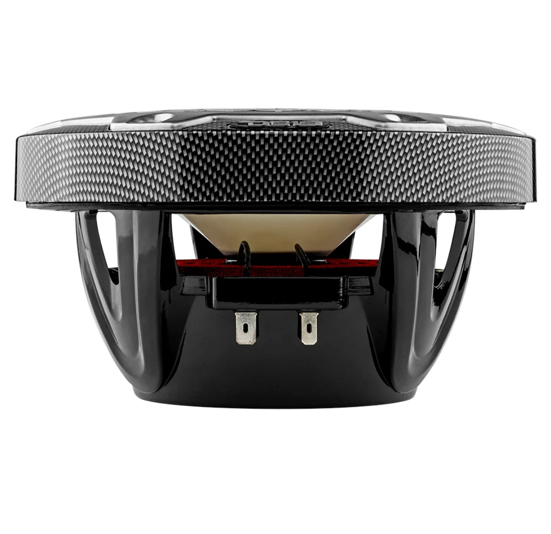 DS18 CF65 HYDRO 6.5" 2-Way Coaxial Marine Speaker With LED RGB Lights 125 Watts Rms 4-Ohm -Black Carbon Fiber