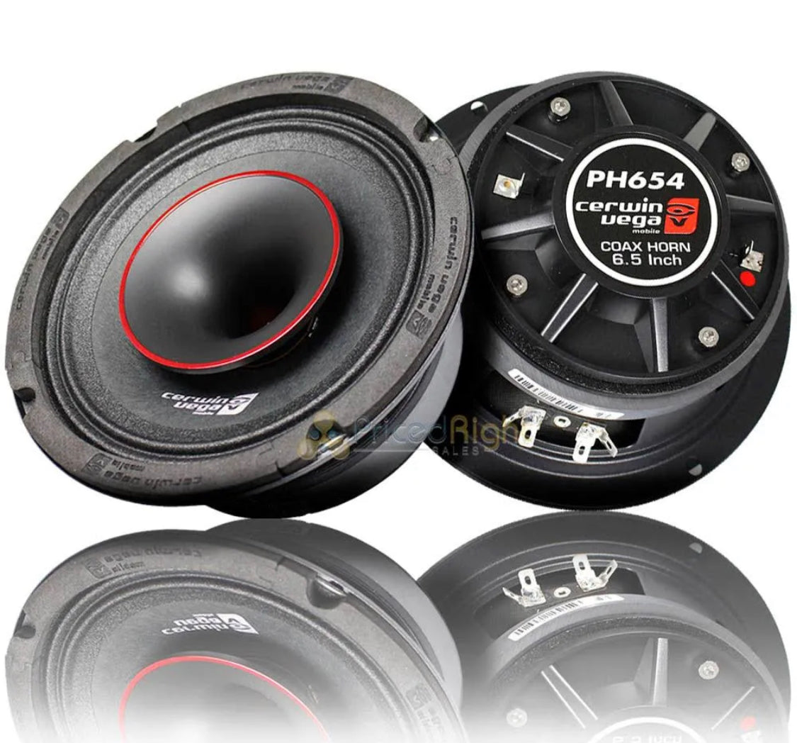 Cerwin Vega PH654 CVP Pro Series 6.5" (300W Power Handling) Co-Ax Horn Full-range Car Speakers
