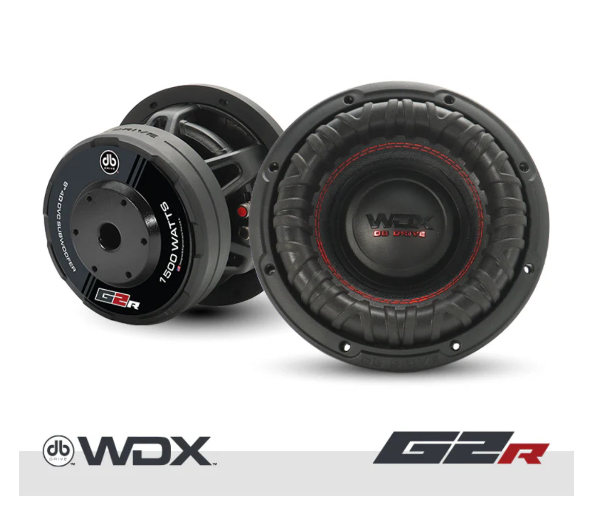 db Drive WDX8G2R.4 8" inch Dual 4-Ohm Subwoofer 1500 Watt Max. Get roof shaking bass on Silverado, Sierra, Ram, F-150 & F-250