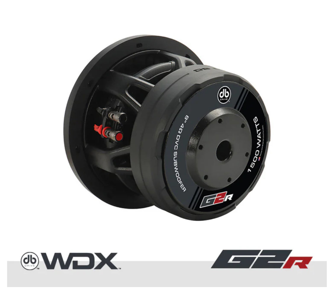 db Drive WDX8G2R.4 8" inch Dual 4-Ohm Subwoofer 1500 Watt Max. Get roof shaking bass on Silverado, Sierra, Ram, F-150 & F-250