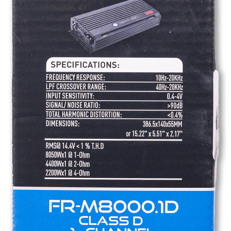 Nemesis Audio FR-M8000.1D 1-Channel Class D Amplifier