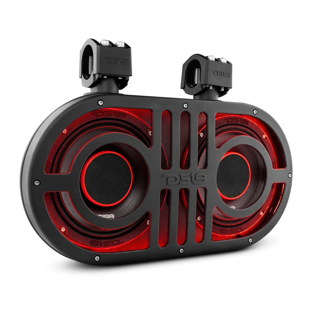 Dual 8" Marine and Powersports PRO Roll Cage Sound Bar System with Built in LED RGB Lights 500 Watts Rms ( 2 x PRO-HY8.4B Inc