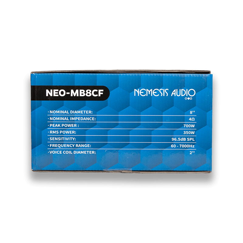 Nemesis Audio NEO-MB8CF 8" Water Resistant Neodymium Midbass Speaker – 700W Max