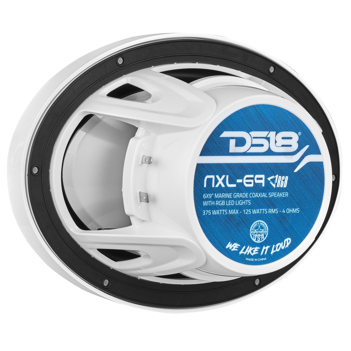 NXL 6x9" 2-Way Coaxial Marine Speaker With LED RGB Lights 125 Watts Rms 4-Ohm -Black