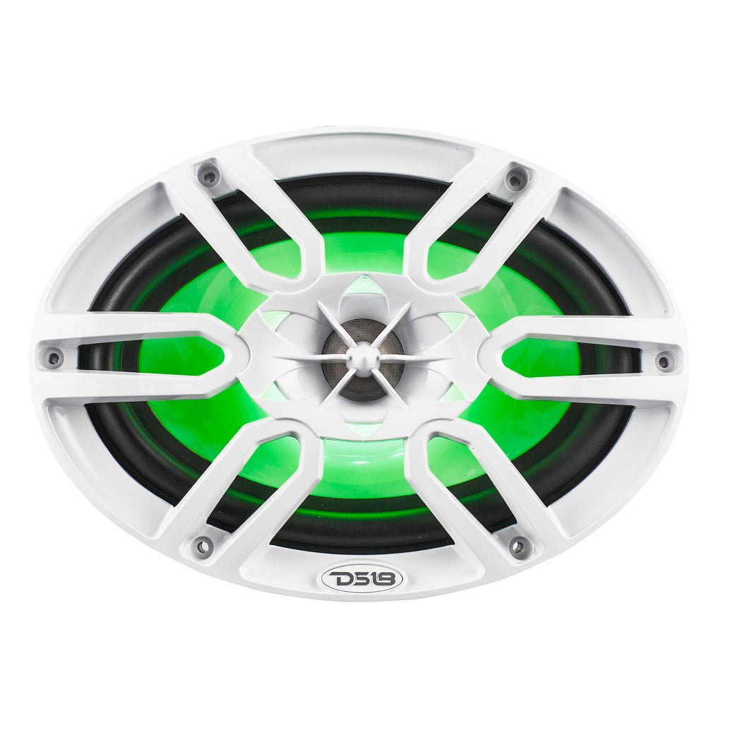 NXL 6x9" 2-Way Coaxial Marine Speaker With LED RGB Lights 125 Watts Rms 4-Ohm -Black