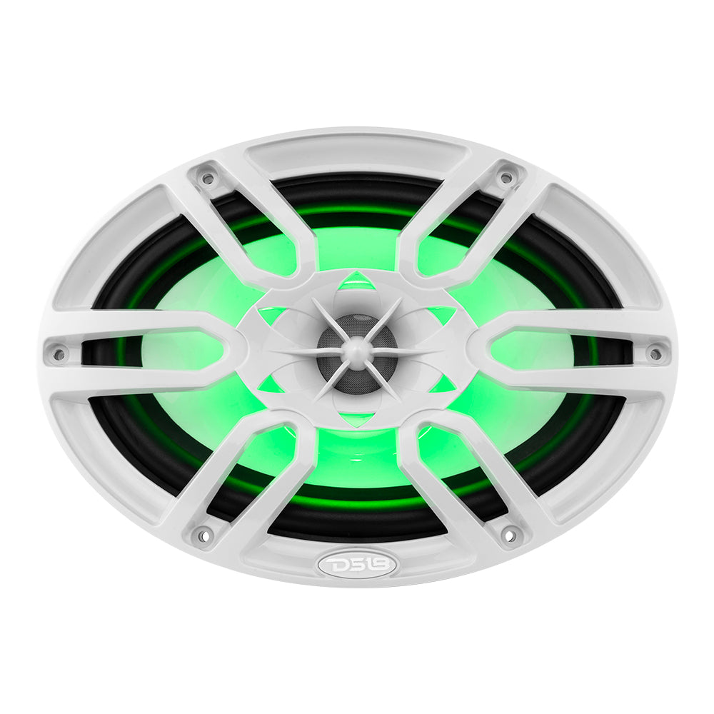 NXL 6x9" 2-Way Coaxial Marine Speaker With LED RGB Lights 125 Watts Rms 4-Ohm -Black