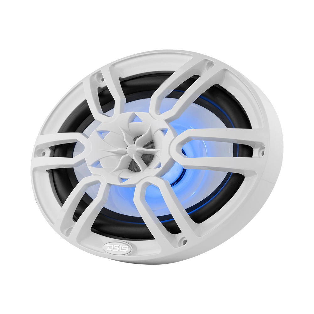 NXL 6x9" 2-Way Coaxial Marine Speaker With LED RGB Lights 125 Watts Rms 4-Ohm -Black