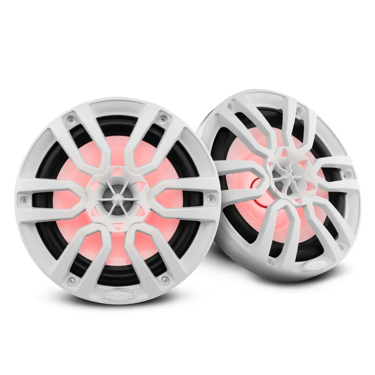 DS18 NXL-8/WH 8" 2-Way Coaxial Marine Speaker w/ LED RGB Lights 125 Watts 4-Ohm - White (Pair)